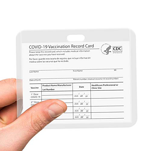 CDC Vaccination Card Protector 4 X 3 Inches Immunization Record Vaccination Cards Holder Clear Vinyl Plastic Sleeve with Waterproof Type Resealable Zip (no Lanyard, 3pcs)