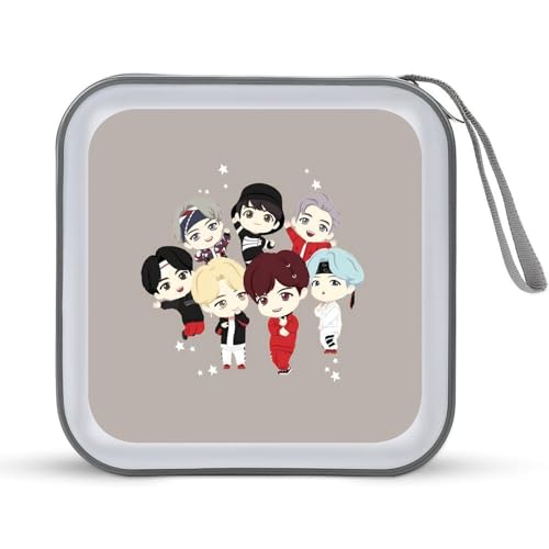BT21 CDケース プラケース DVD収納ケース CD収納ボックス ディスクケース 防水 メディアケース 大容量 40枚収納 小型 持ち運び便利 薄型 ファスナー付 旅行