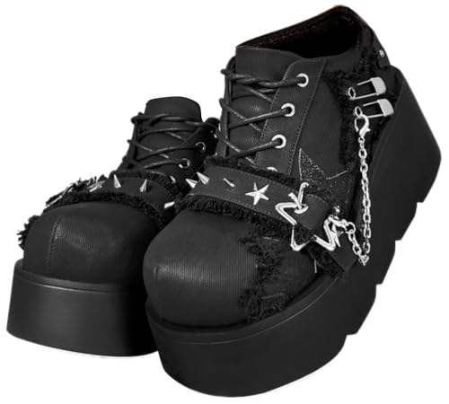 Wedge High Heel Pumps Gothic Party Shoes for Women Mary Jane Chunky Heels Shoes Women Cute Ankle Strap Platform