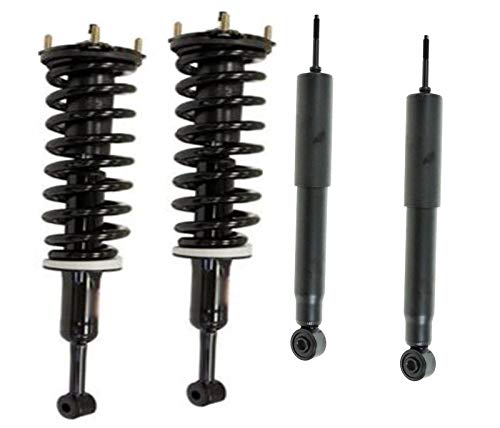 DTA 70005 Full Set 2 Front Complete Struts with Springs and Mounts + 2 Rear Shocks 4-pc Set Compatible with 2007-2013 Toyota Tundra Excludes TRD Package