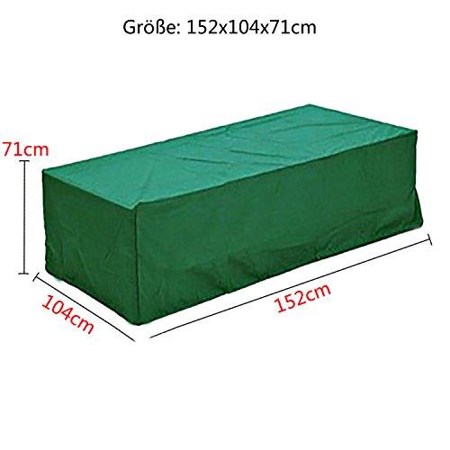 Logei®, copertura di protezione per mobili da giardino, telone per tavoli e sedie, colore verde, 152 x 104 x 71 cm 