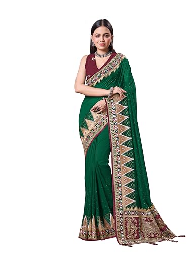 Image of Jaanvi fashion Women's Pasapalli Design Sambalpuri Silk Saree with Swarovski Work & Blouse Piece