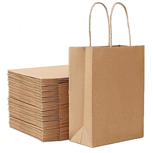 YUMUN 30 Piezas Bolsas Papel, Bolsas Papel Kraft, Bolsas Papel con Asas, Asas Retorcidas, Papel renovable, para Bolsas Regalo, Compras, Fiesta, Embalaje, personalización, Transporte