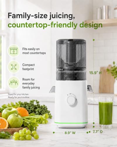 Image of 3-in-1 Cold Press Juicer for Juice, Nut Milk & Sorbet - Self Feeding Juicer Machines with Pre-Cut Blade, 6.5 inch&100oz Extra Large Chute Fits Whole Fruits & Vegetables, High Yield, Easy Clean