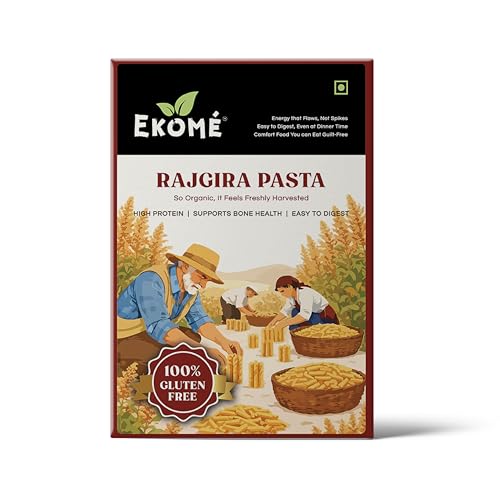 Image of Ekome Rajgira Penne Pasta 400g | Amaranth Ancient Grain Pasta | Gluten Free, High Protein, High Fibre | Vegan, No Maida, No Refined Flour | Digestive-Friendly Pack | Made in India
