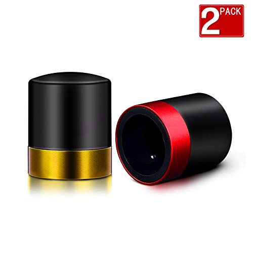 Tapón para botella de champán, 2 unidades de acero inoxidable sellado, sellador para botella de vino Prosecco Cava, accesorios para champán, acero inoxidable, Rojo+oro.