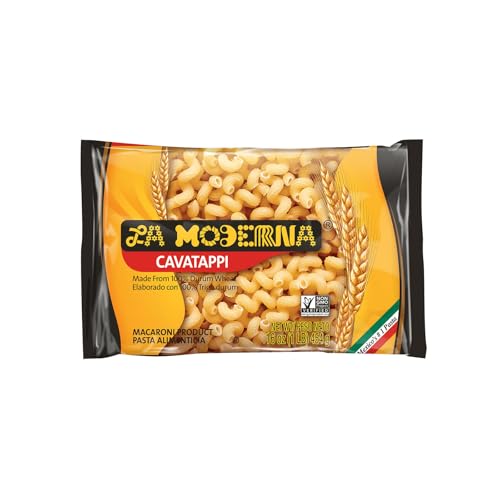 LA MODERNA, Cavatappi Tornillos Pasta, 16 oz (Pack of 1) | Enriched Durum Wheat Semolina | Kosher, Non-GMO, Iron and Vitamin-Fortified | Spiral-Shaped Pasta for Salads, Baked Dishes, and Soups