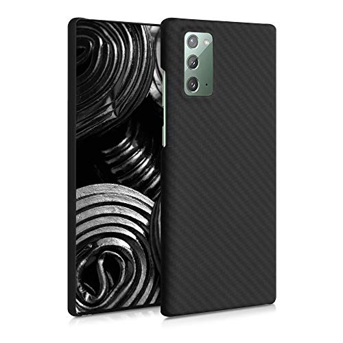 kalibri Funda Compatible con Samsung Galaxy Note 20 - Carcasa Protectora de aramida para móvil - Cover Negro Mate