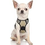 Rabbitgoo 犬 ハーネス 小型犬 5-15KG ソフト かわいい 犬用胴輪 引っ張り防止 負担が少ない首輪 サイズ調整可 夜間反射 抜けない 通気性 咳き込み防止 散歩 歩行補助 老犬介護 しつけ 運動向き 犬 中型犬 大型犬 柴犬 秋田犬(カーキ色 XS)