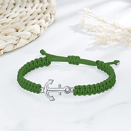 Pulsera ancla ajustable trenzada para hombre miniatura 5