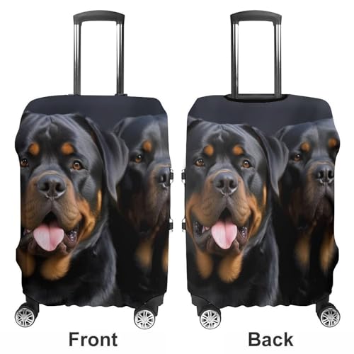 Rottweiler Wallpaper Luggage Cover, Washable Elastic Suitcase Cover Protector Fit 18-32 Inch Luggage3