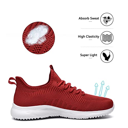 Image of Lamincoa Womens Slip On Walking Shoes Non Slip Casual Road Running Lightweight Mesh Fashion Sneakers for Gym Travel Workout