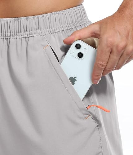Image of CBlue Men's Outdoor Quick Dry Lightweight Sports Shorts with 2 Zipper Pockets, Breathable Hiking Running Gym Workout Athletic Shorts | CBblue Men's Quick Dry Sports Shorts with Zipper Pocket