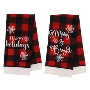 Christmas Towels Set of 2 / Decorative Christmas Kitchen Towels / Hand Towels for Bathroom Decorative Set / Christmas…