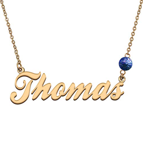 HUAN XUN Custom Choker Birthstone Thomas Name Necklace Best