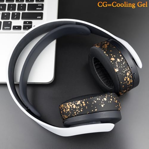 Image of SOULWIT Cooling Gel Earpads Cushions Replacement for Sony PlayStation 5 Pulse PS5 3D Wireless Headset, Ear Pads Cushions with Noise Isolation Foam - CG Black Gold