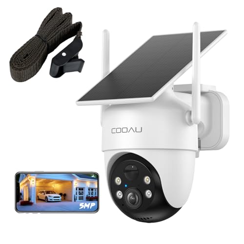 360全方位カバーCOOAU 防犯カメラ 屋外 ソーラー 電池式 5W太陽光充電 Amazon.co.jp: 「新モデルソーラー高効率発電・500万高画素・ 固定