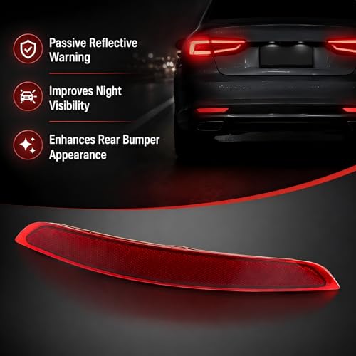 Image of XQSMWF Rear Bumper Reflector Right Passenger Side Compatible with BMW X5 F15 2014-2018, Red Rear Bumper Marker Light Lens Trim, Replace 63147290092