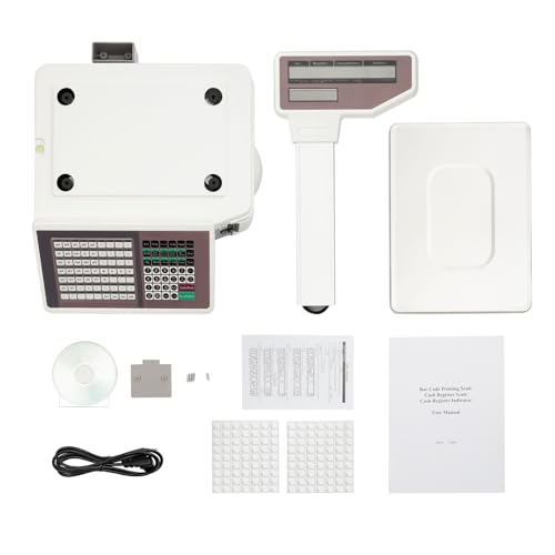 Báscula con impresora térmica y pantalla LCD 66.13lb miniatura 6