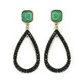 Miracle Collection Basic Open Teardrop Faceted Crystal Glass Earrings for Women and Girls Everyday W