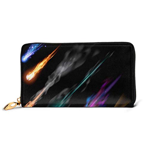 Preisvergleich Produktbild JHGFG Mode Handtasche Reißverschluss Brieftasche Verschiedene Meteore Kometen Feuerbälle Telefon Kupplung Geldbörse Abendkupplung Blockieren Leder Brieftasche Multi Card Organizer
