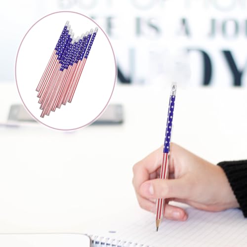 Lápices de madera patrióticos con bandera USA x60 miniatura 5