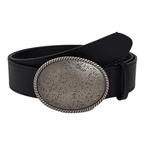 Floral Engraved Faux Leather Belt Closure Design Adjustable Fit For Men Women Fashion Trendy Engraved Belt Closure Unisex3