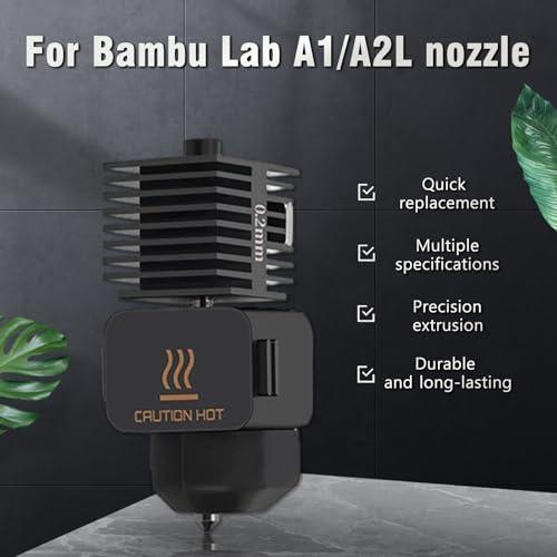 Image of 4-Pack Bamboo A1 mini /A1 Hotend Kit, 0.2 /0.4 /0.6 /0.8mm Hardened Steel Nozzle for Bambu Lab A1 /A1mini, 3D Printer Print Head Replacement Nozzle for Bambu A1 Parts Precision & High-Speed Printing