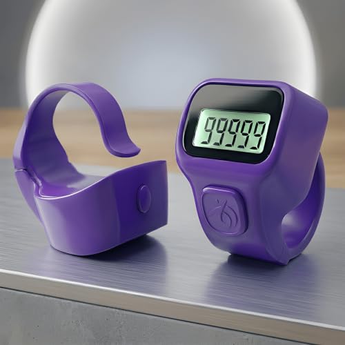 Image of Digital Finger Ring Counter, LCD Display, LED Back Light in Display, up to 99999 (Pack of 1- Any Random Colour Will Be Sent As Per Availability) (Purple)