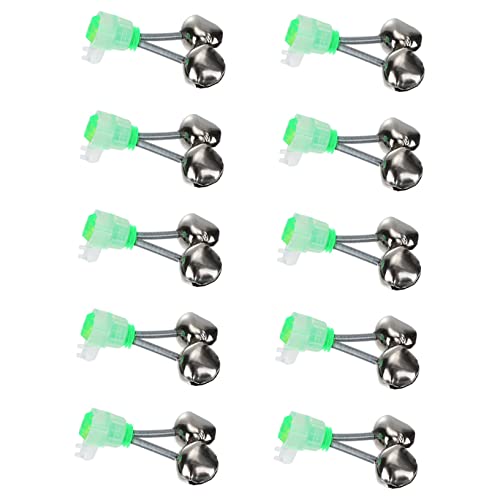 TOGEVAL Fishing Alert Bells 12pcs Plastic Bells Threaded Design No Clamp Needed Perfect Rod