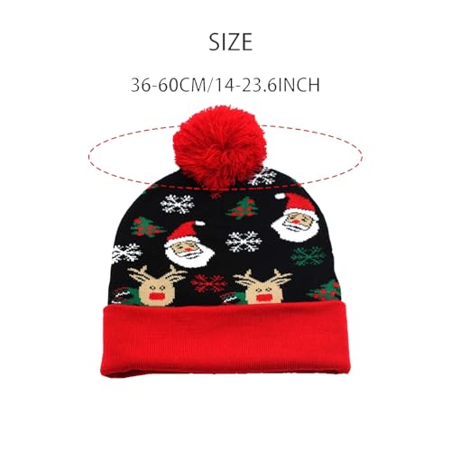 Bonnet Homme Hiver Christmas, Bonnet Bord Pliable Chaud Doux, Bonnets Automne pour Sports de Plein Aire, Bouffant(Multicolor 4) – Image 3