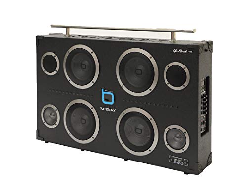 Bumpboxx Bluetooth Boombox Uprock V1s Black | Retro Boombox with Bluetooth Speaker | Rechargeable Bluetooth Speaker