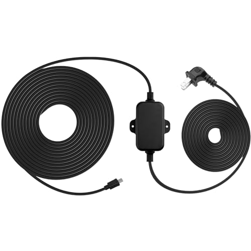 Image of 50ft Weather Resistant Power Adapter for Blink Mini 2,Blink Outdoor 4 (4th Gen)(3rd Gen) /Mini,No Need Charger Head,IP67 Waterproof Flat Power Cable with Extra Type C to Micro USB Adapter Black 1Pack