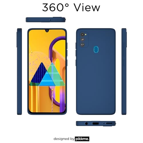 Image of Outlouders Back Cover for Samsung Galaxy M21 / M30s / M21 2021 | Camera Protection | Durable Soft Matte Silicone Bumper Case (Blue)