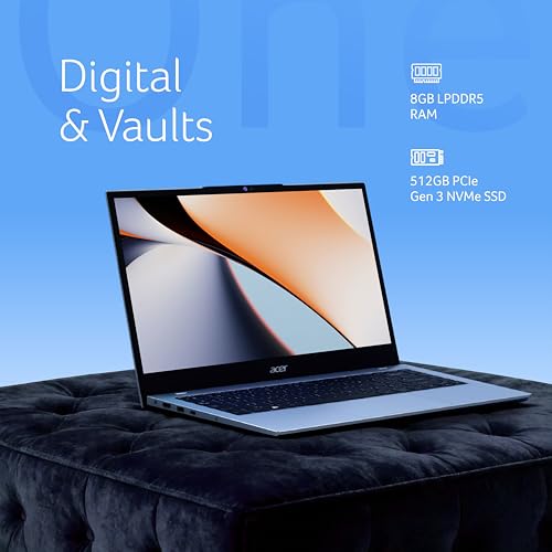 Image of Acer Smartchoice Aspire One, AMD Ryzen 3-7320U, 8GB LPDDR5 RAM / 256GB SSD, 14.0 inch /35.56cm TN HD Display, Win 11 Home, Pure Silver, 1.48KG, A114-43, Thin and Light Laptop