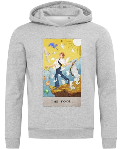 Sweat à capuche The Fool Tarot imprimé ésotérique gris sweat-shirt homme femme coton mélangé