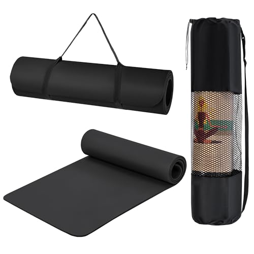 T-LOVENDO.ES Esterilla de Yoga Antideslizante con Funda y Correa | Colchoneta de EVA Alta...