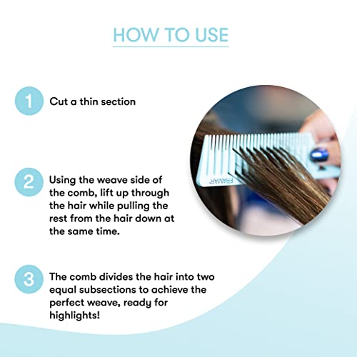 FRAMAR Dreamweaver Highlight Comb Set - Professional Highlighting Comb With Parting Tip, Hair Dye Comb, Foiling Combs For Highlighting, Highlight Combs For Highlighting – 3 Pack Pastel