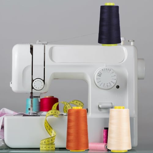 Hilos de costura de poliéster Tofficu 6 piezas, 500 yardas por bobina, para máquinas de coser, bordado y acolchado miniatura 6