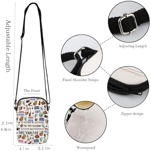 WCGXKO Classic Comedy Show Gift TV Show Merchandise TV Show Inspired Zipper Crossbody Bag For Fans2