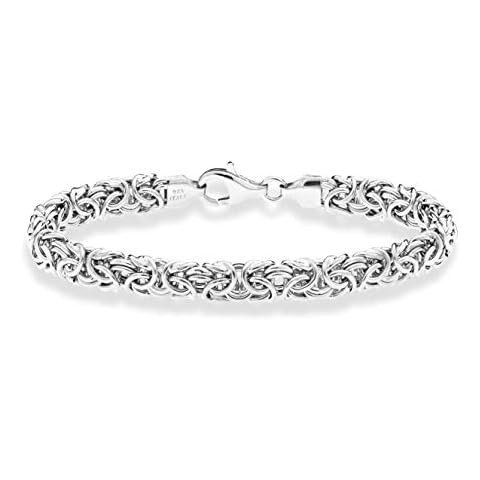 Miabella Italian 925 Sterling Silver Byzantine Bracelet for Women Cover
