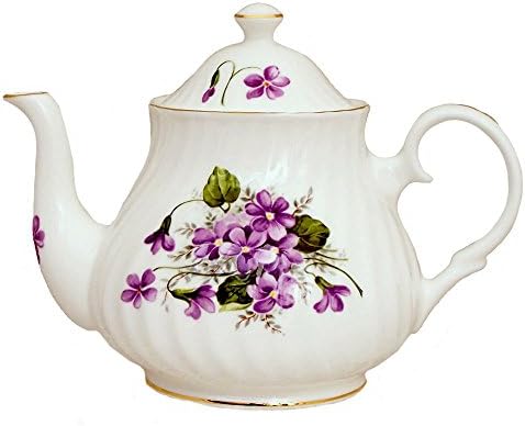 WILD VIOLETS 6 cup Teapot - Fine English bone china