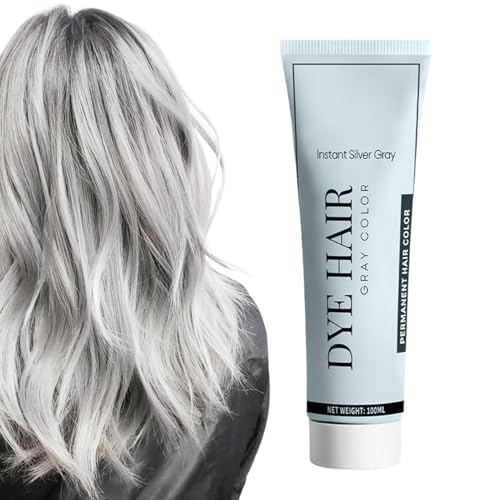 Color De Gris | 4x1.4cm De Rubio Plateado Dye | Acondicionador De Tinte De Crema Natural De Larga Duración 100 Ml | Coloración De Profesional Para Hombres Y Mujeres, Salón O Us