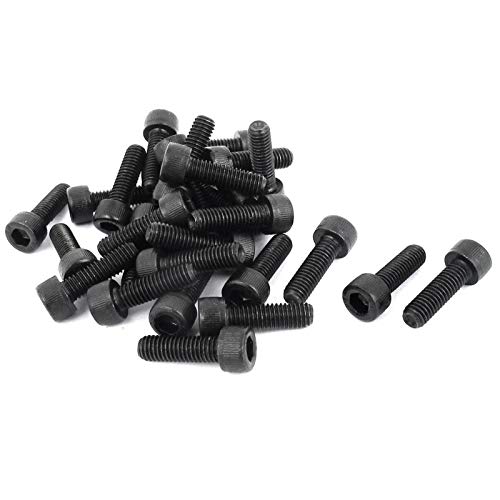 Vis à tête hexagonale M5 x 16 mm noire 12.9 pour filetage complet de machine