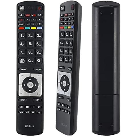 New Replacement Remote Control RC5117 Fit for Hitachi TV 24HYT45U 24HYT45UA 28HYT45U 32HYJ46U 42HYT42U 50HYT62U 50HYT62UH with Netflix YouTube Cover