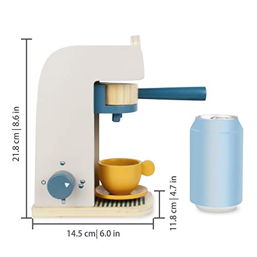 Little Log Holz Kaffeemaschine Set, Kaffeemaschine Spielset - Holz Deluxe Spielküchenset mit Zubehör (13 Stück) – Bild 7