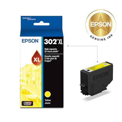 Image of Epson 302 Claria Premium Ink High Capacity Yellow Cartridge (T302XL420-S) Works with Expression XP-6000, 6100