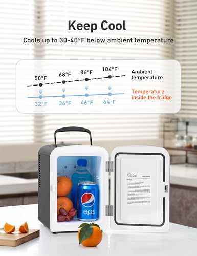 Astroai ASIM040B Mini Fridge, 4 Liter/6 Can Ac/Dc Portable Thermoelectric Cooler Refrigerators thumb #2
