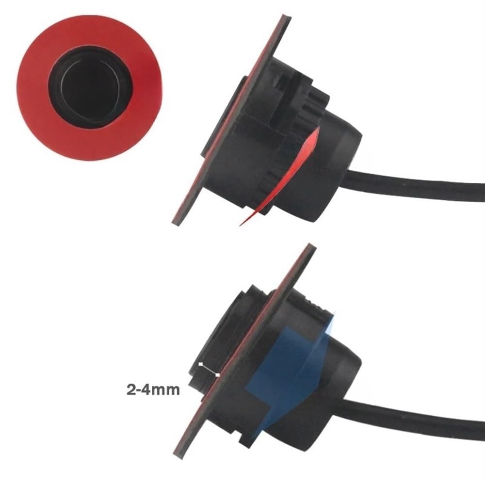 Sensores Estacionamiento Accesorios Parktronic para coches, Detector de Radar de marcha atrás frontal plano de 16,5 MM Kit 8 sensores para AHD de estacionamiento de vehículos sensores Aparcamiento PDC