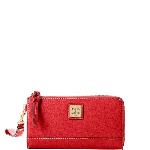 Dooney & Bourke Bolso de mano, Saffiano con cremallera plegada, Tomato, Talla única